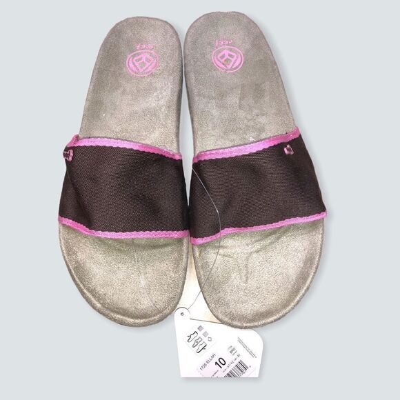 NWT REEF ELLAH SLIDES SLIP ON SANDALS BROWN & Pink - Picture 4 of 5
